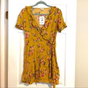 Love Fire mustard yellow floral dress